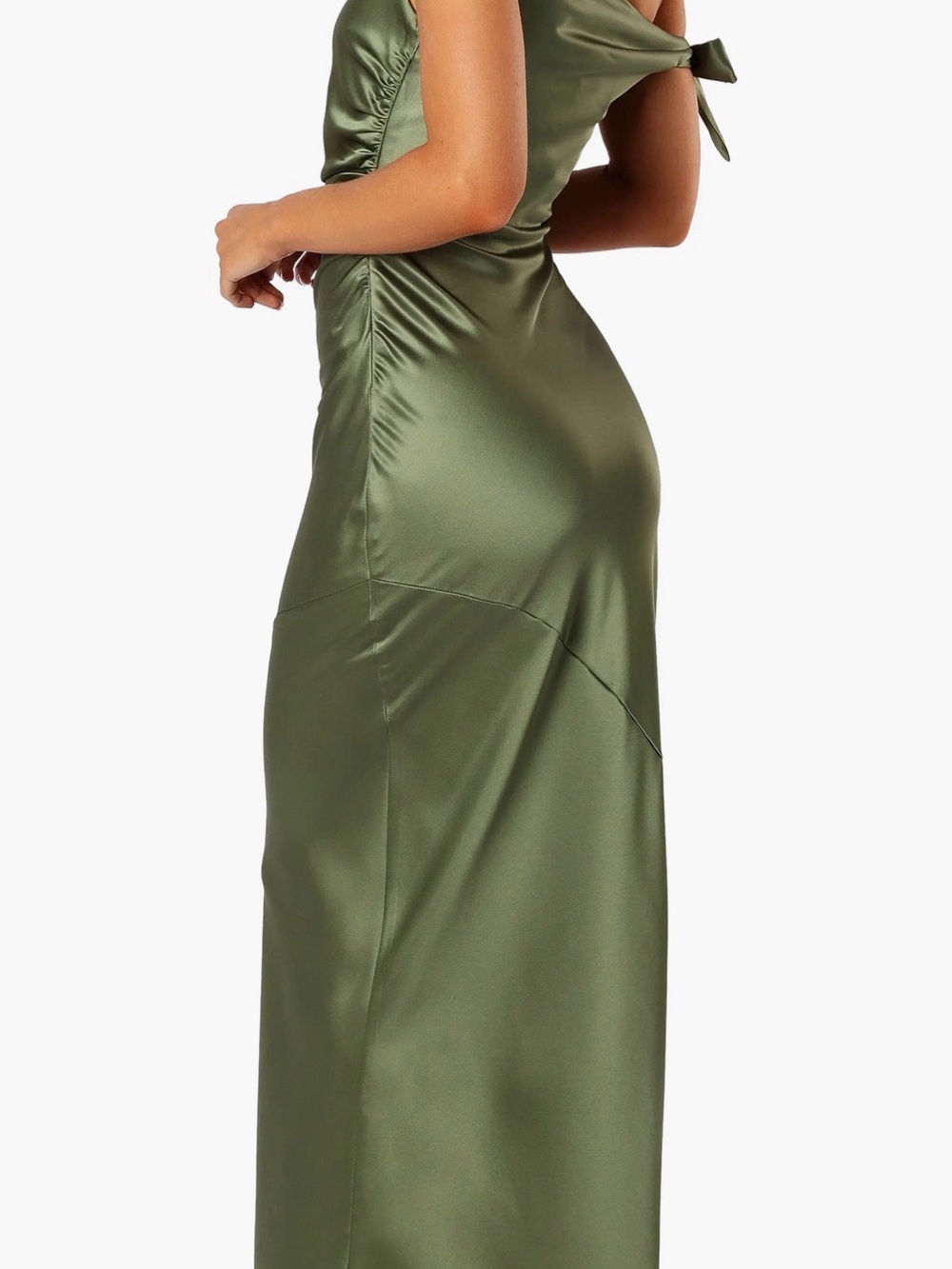 Petal & Pup Olive Satin Maxi Skirt
